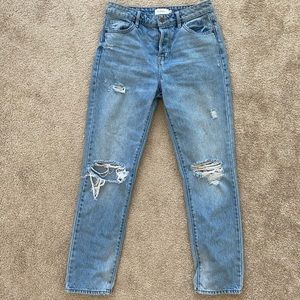 Bohme mid rise straight leg blue jeans